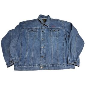 90s Riviera Hotel & Casino Denim Trucker Jacket Las Vegas Embroidered Size 2XL